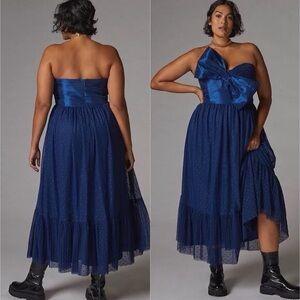 HUTCH Colourblocked Bow-Tie Midi Dress